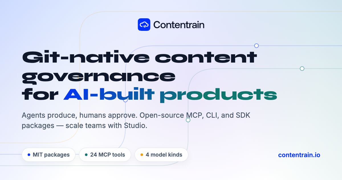 Contentrain — Git-native content governance for AI-built products