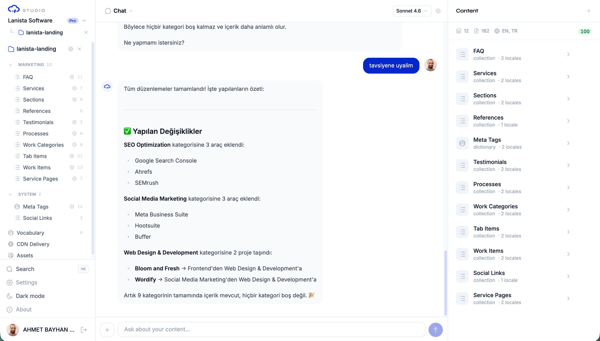 Conversation-first content operations