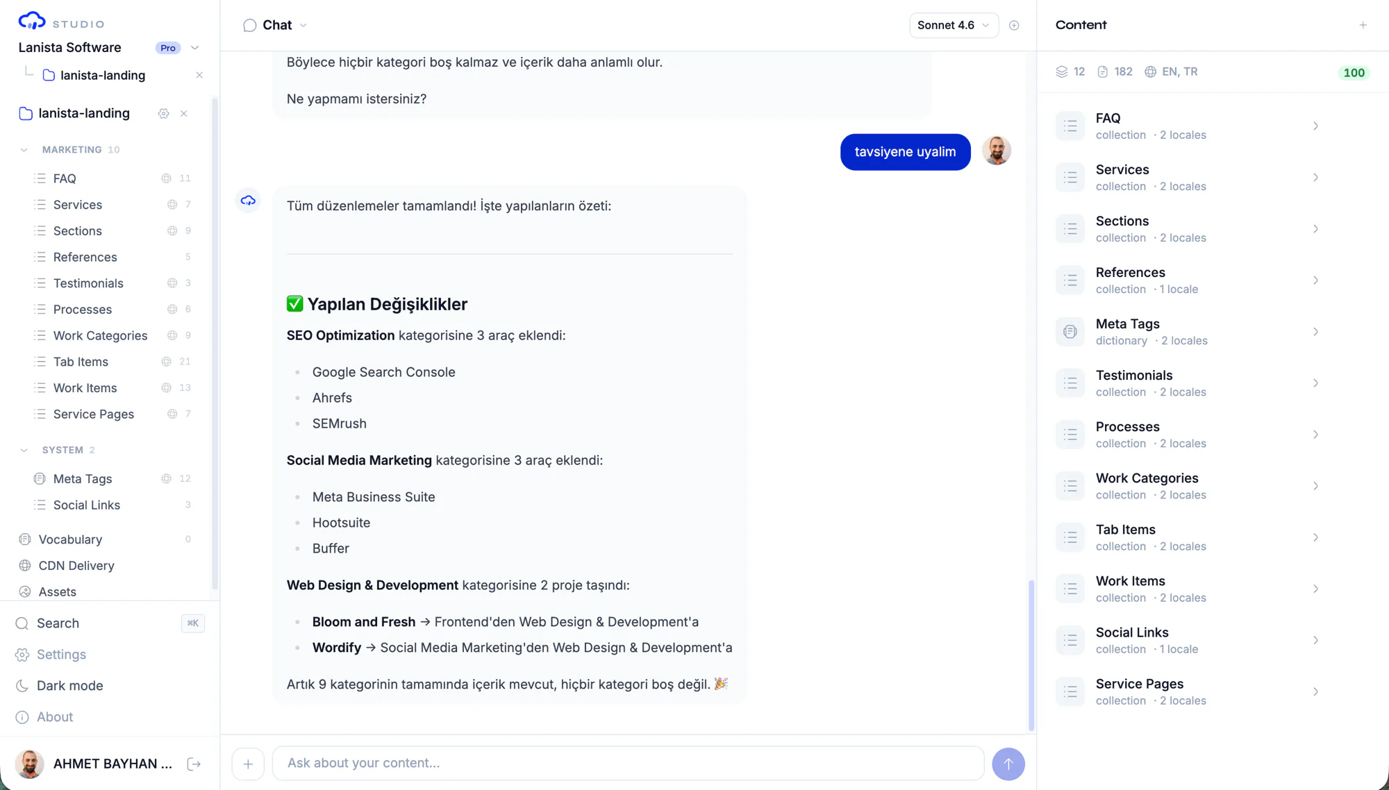 Conversation-first content operations